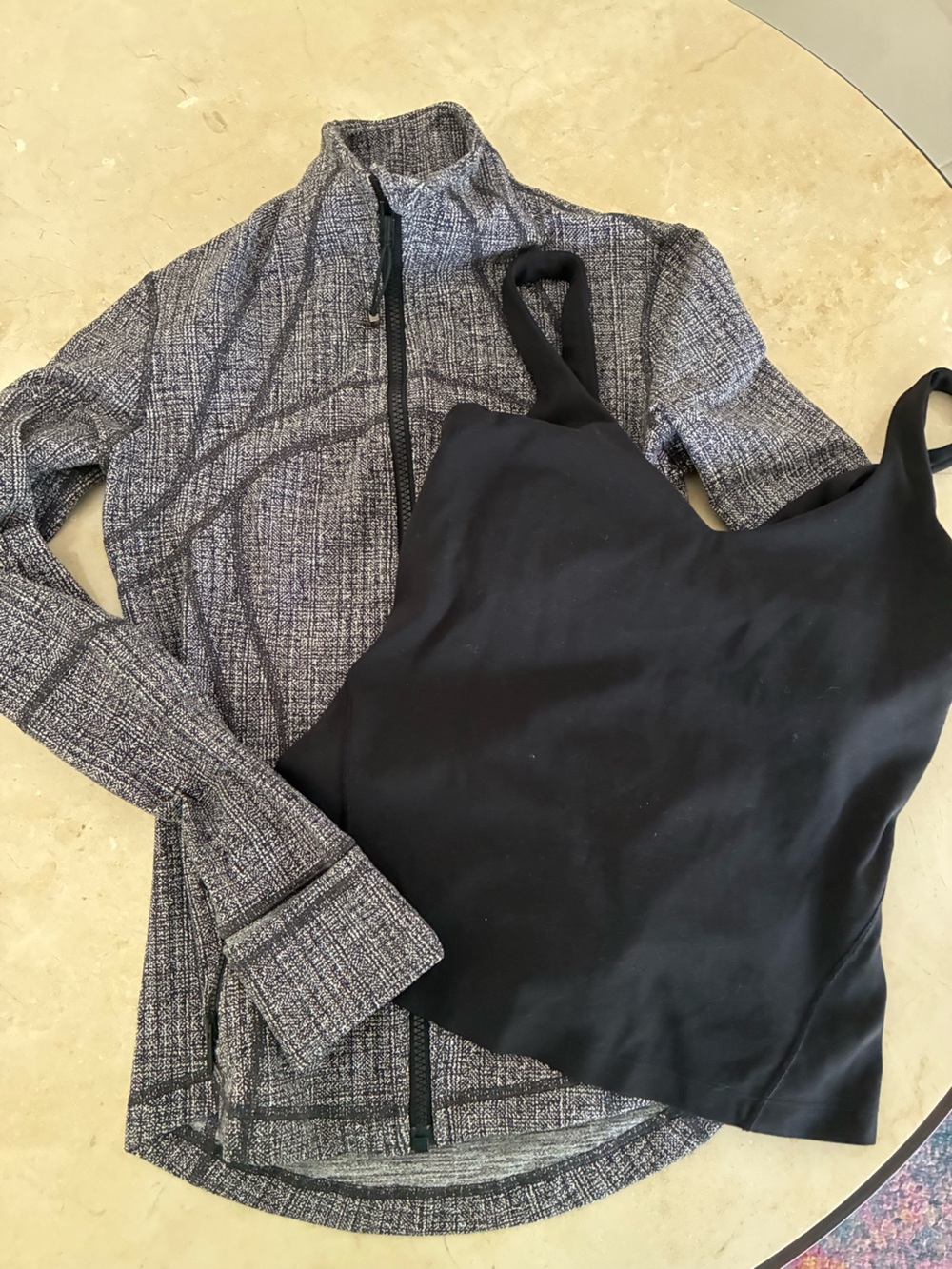 lululemon athletica Black and Heathered Gray define Jacket + black top